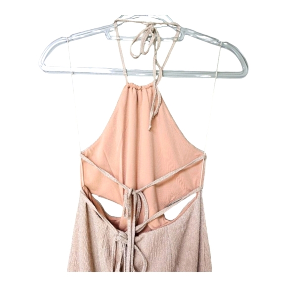 Rumer the Label Willow Cut Out Maxi Dress in Gold Sleeveless Halter Sheath - Picture 5 of 14